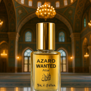 AZARO WANTED Attar by Ibn e Sultan bottle with Arabic design